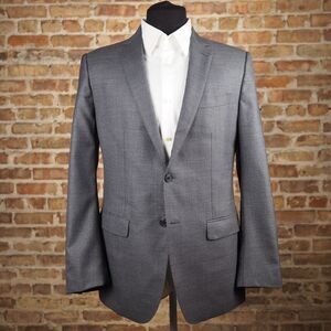 Banana Republic Guabello Super 110s Men Gray Wool Sport Coat Blazer Jacket 42R